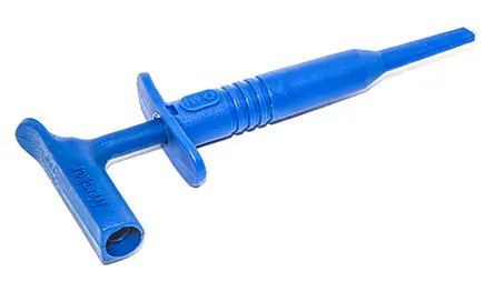 Produktfoto 1 von Mueller Electric Hakenklemme Blau Buchse, Berylliumkupferlegierung Spitze 15A, 1 kV