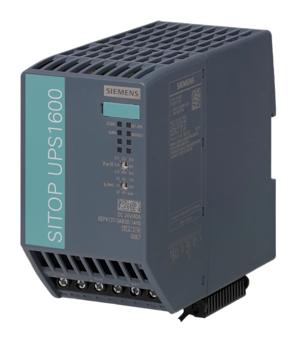 Produktfoto 1 von Siemens 24V dc DIN-Hutschiene Unterbrechungsfreie Stromversorgung 960 W, 24V dc SITOP UPS1600