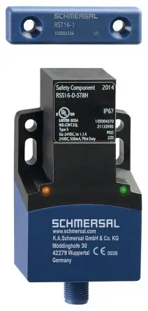 Schmersal RSS 16 RFID M12 Berührungsloser Sicherheitsschalter 26.4V dc aus Glasfaserverstärkter Kunststoff,