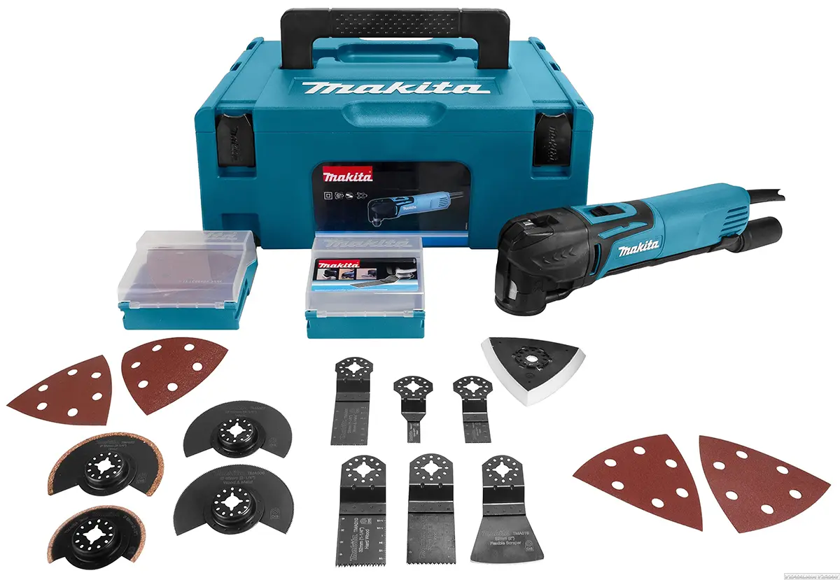 Produktfoto 1 von Makita Multifunktionswerkzeug TM3010CX4J Multi-Cutter 6000 to 20000 rpm L. 2.5 m L. 283 mm