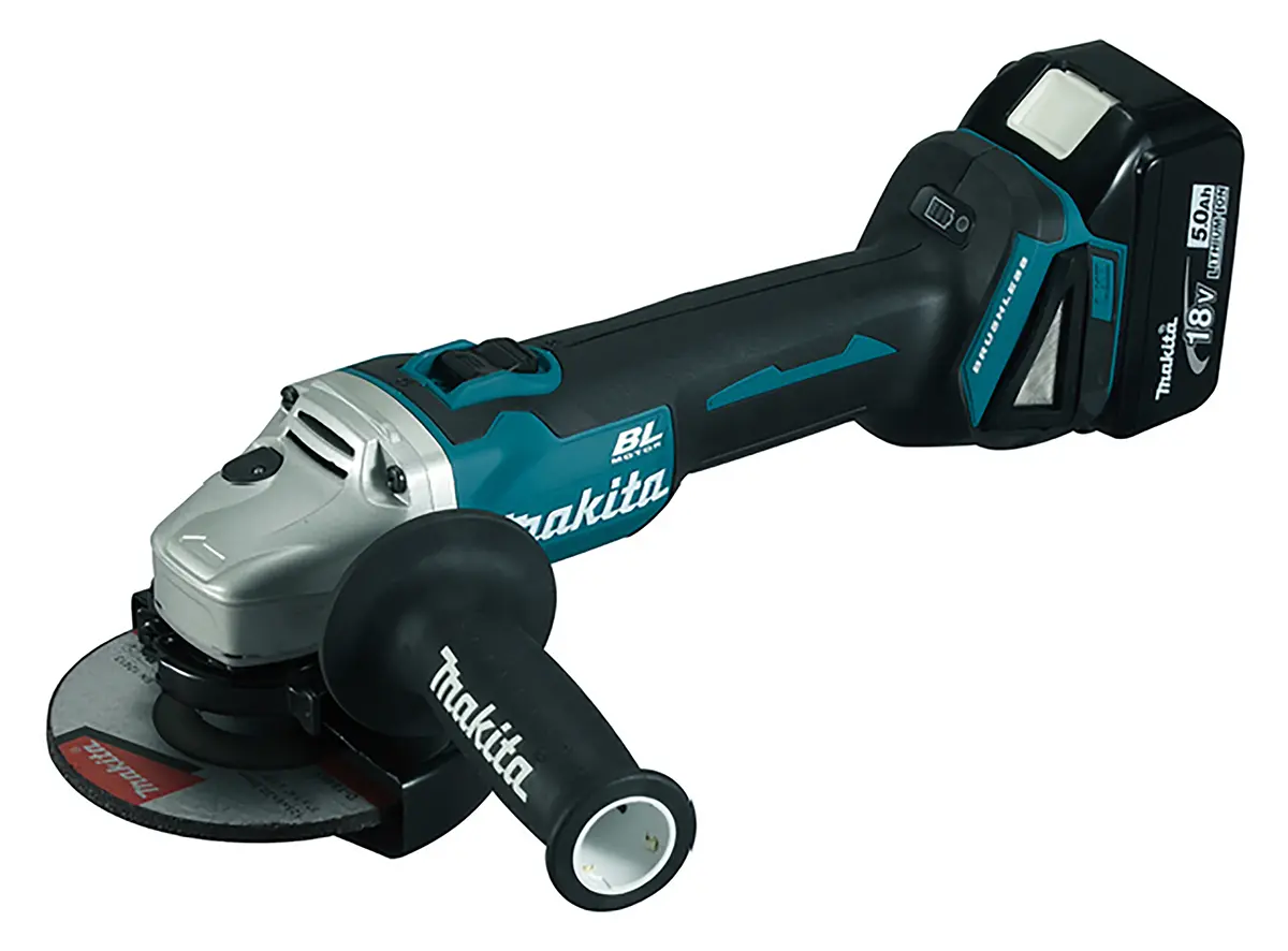 Produktfoto 1 von Makita DGA511RTJ Winkelschleifer Bürstenmotor, Scheiben-Ø 125 mm 5 Ah 8500 rpm