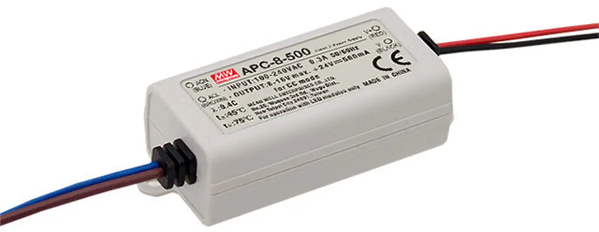 Produktfoto 1 von MEAN WELL LED-Treiber, 7.7 W 127 → 370 V dc, 90 → 264 V ac LED-Treiber, Ausgang 5/11 V