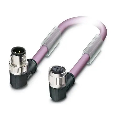 Produktfoto 1 von Phoenix Contact SAC-2P-MRB/0.3-910/FRB SCO, 2-polig Buskabel, Rechtwinklig Buchse 2 / M12 Stecker, Länge 300 mm