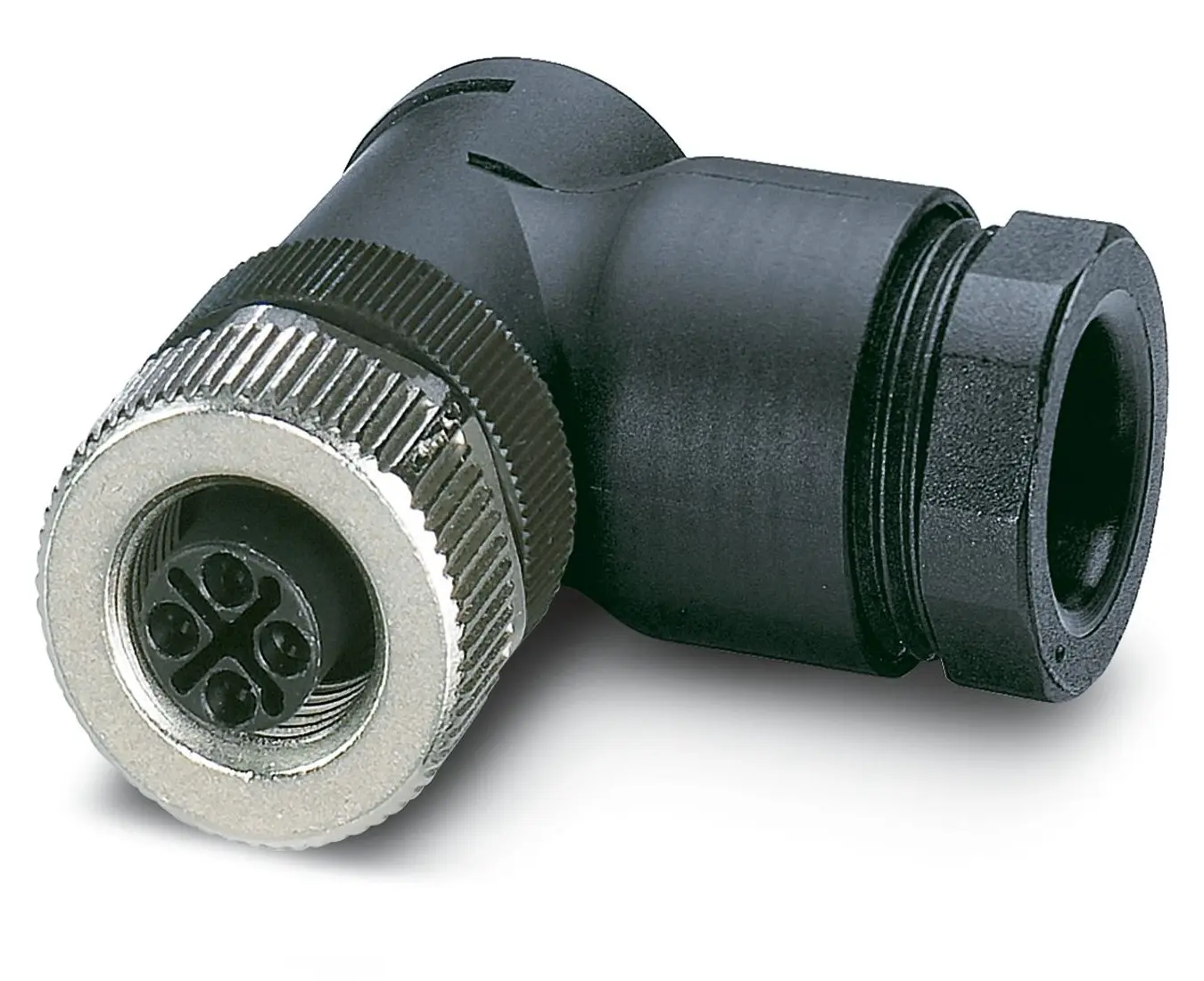 Produktfoto 1 von Phoenix Contact SACC M12 M12 Rundsteckverbinder Buchse 4-polig Buchse 12A Kabel, Kabel IP40
