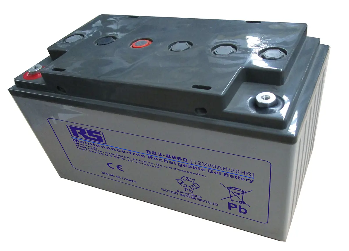 Produktfoto 1 von RS PRO RS PRO Abgedichteter Bleiakku, 12V / 60Ah, T6-Anschluss, 325 x167 x 174mm