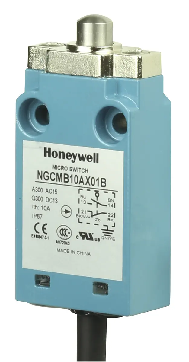 Produktfoto 1 von Honeywell NGC Endschalter, Stößel, 1-poliger Wechsler, Schließer/Öffner, IP 67, Metall, 6A Anschluss Kabel