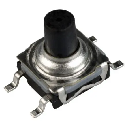 Produktfoto 1 von C & K IP67 Taster SPST Taster, SMD Gull-Wing 50mA Tastend 3.2 mm Schwarz Oberfläche B. 6.2mm L. 6.2 mm