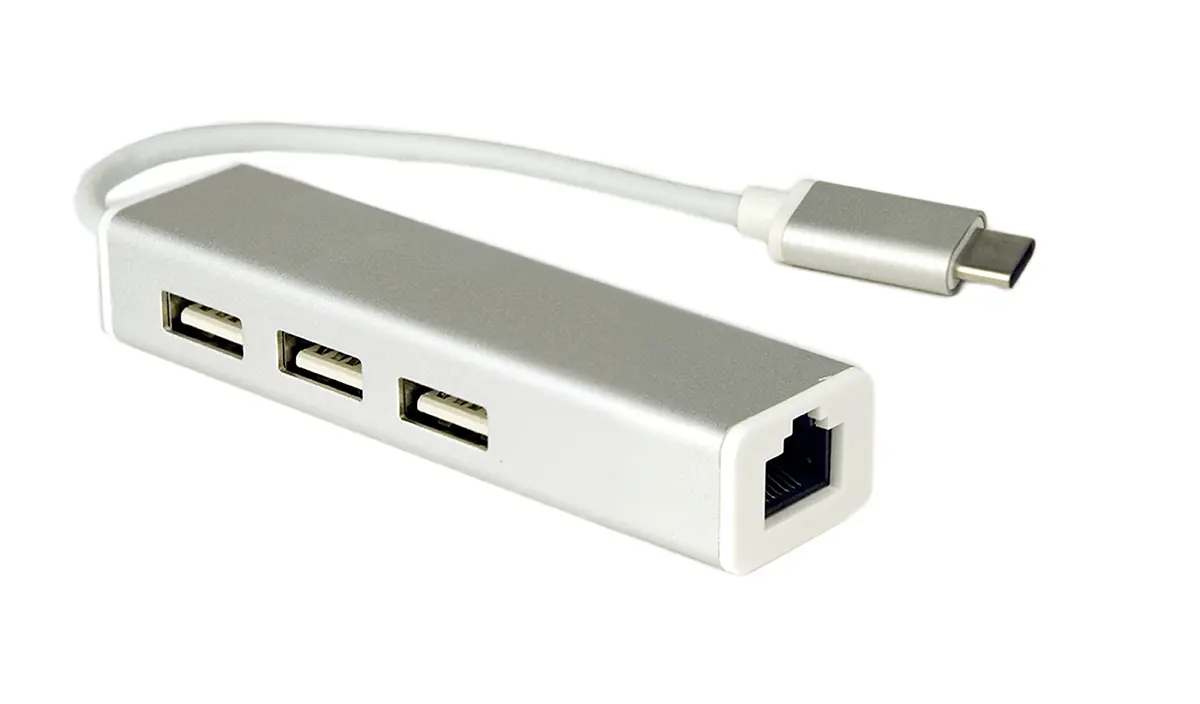 Produktfoto 1 von RS PRO USB-Ethernet-Adapter USB 3.1 Weiß