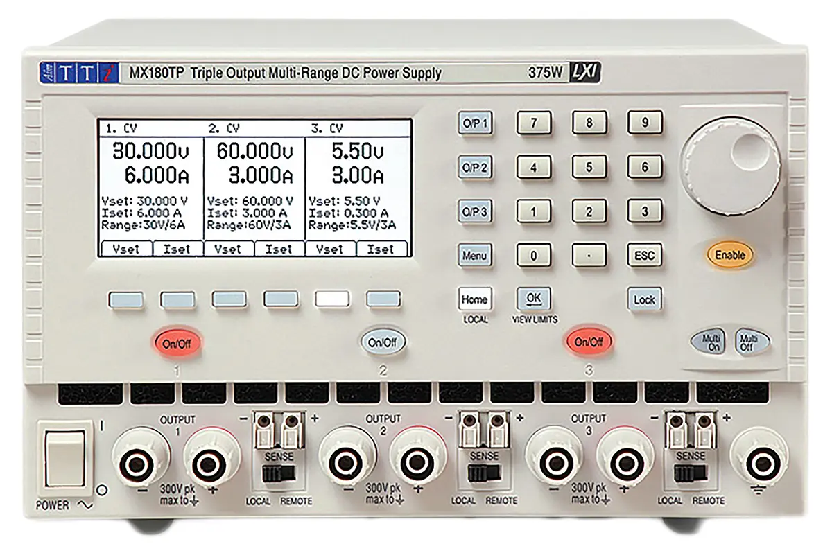 Produktfoto 1 von Aim-TTi MX180T 3-Kanal Digital Labornetzgerät 378W, 0 → 15V / 0 → 3A