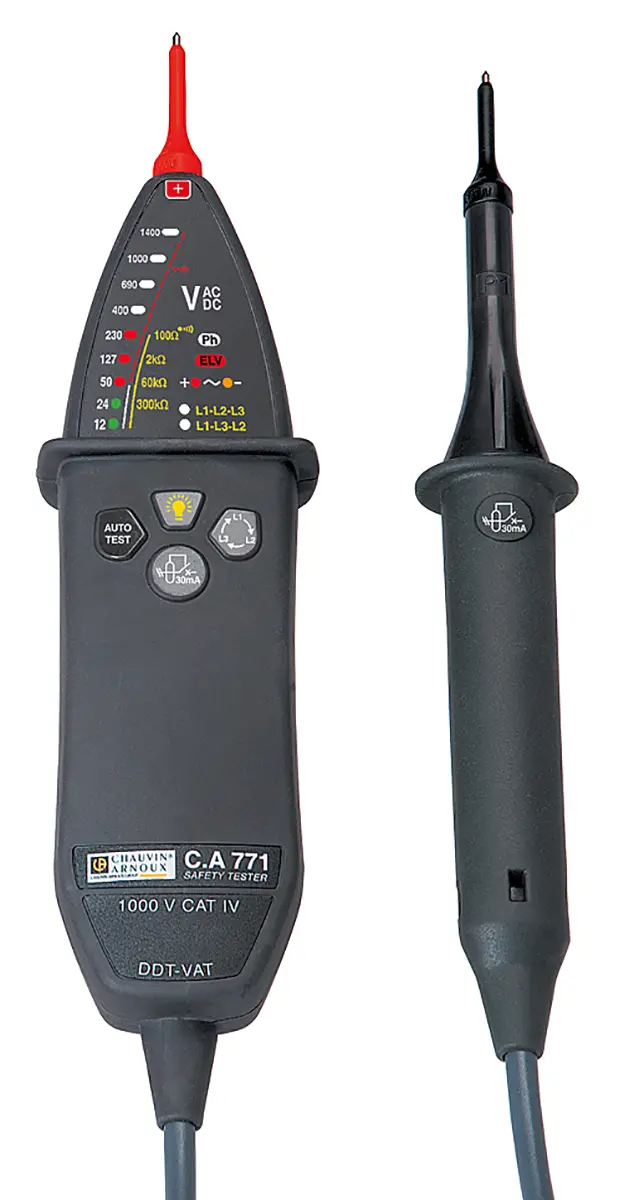 Produktfoto 1 von Chauvin Arnoux CA 771 LED Spannungsprüfer mit Durchgangsprüfung, CAT IV