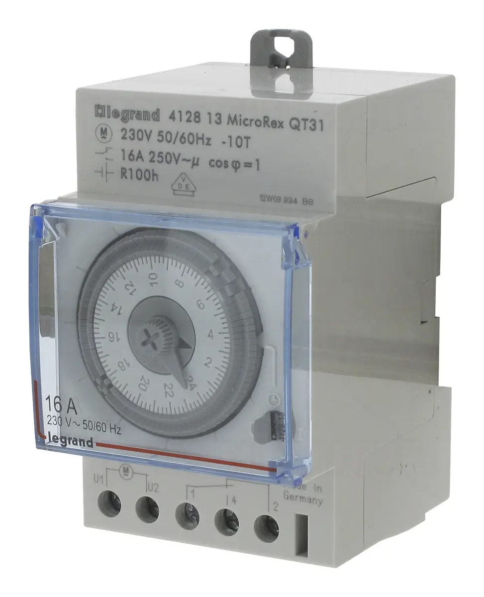 Produktfoto 1 von Legrand Analog DIN-Schienen-Zeitschaltuhr 230V ac, Stunden, Minuten, Sekunden, 3-Kanal