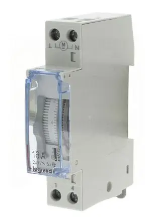 Produktfoto 1 von Legrand Analog DIN-Schienen-Zeitschaltuhr 230V ac, Sekunden, Minuten, Stunden, 1-Kanal