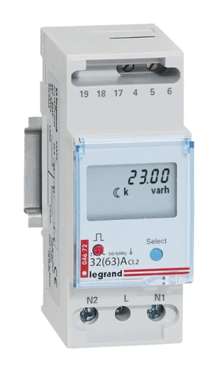 Produktfoto 1 von Legrand EMDX3 Energiemessgerät LCD 90.4 mm x 35.6 mm Elektronik, 7-stellig / 1-phasig Impulsausgang