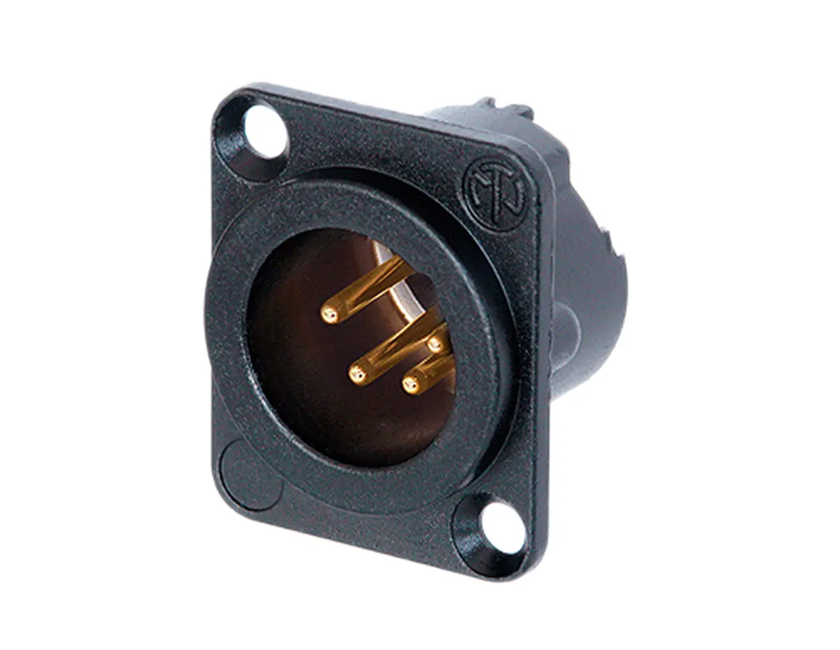 Produktfoto 1 von Neutrik Gerade 4-polig Kabel Stecker Gold Schwarz XLR-Steckverbinder, 50 V