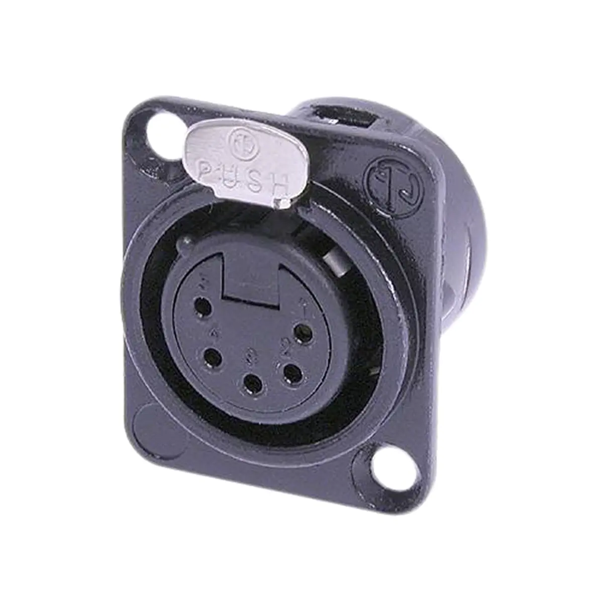 Produktfoto 1 von Neutrik Gerade 5-polig Panel Buchse Gold Schwarz XLR-Steckverbinder, 50 V