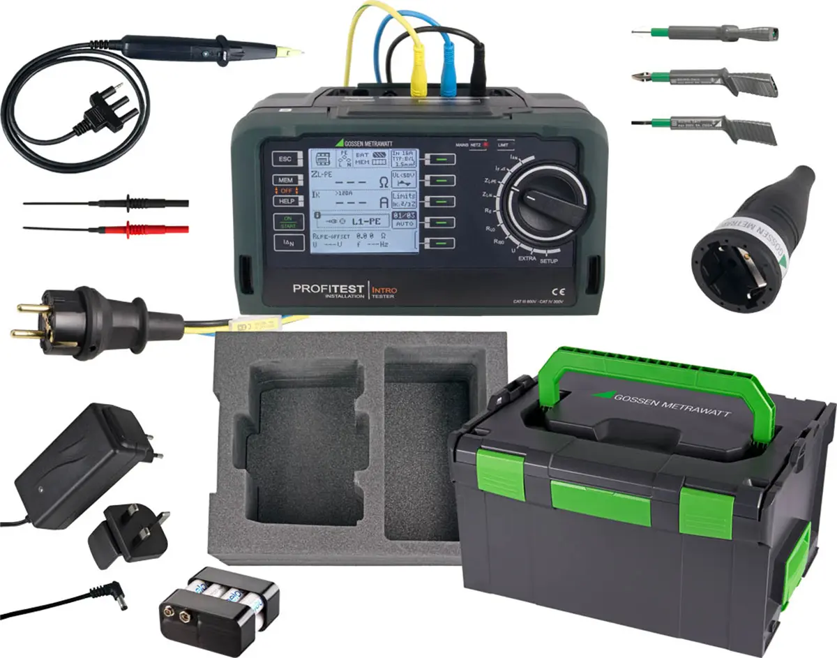 Produktfoto 1 von Gossen Metrawatt MEISTERPAKET PROFITEST INTRO Installationstester Phase-Erde, Phase-Neutral 3700V RCD Rampentest 600V