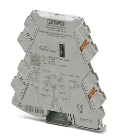 Produktfoto 1 von Phoenix Contact Serie MINI MCR-2 Frequenzumformer 9.6 to 30 V dc, Strom/Spannung 0 to 12 V, 0 to 24 mA EIN / Frequenz 0