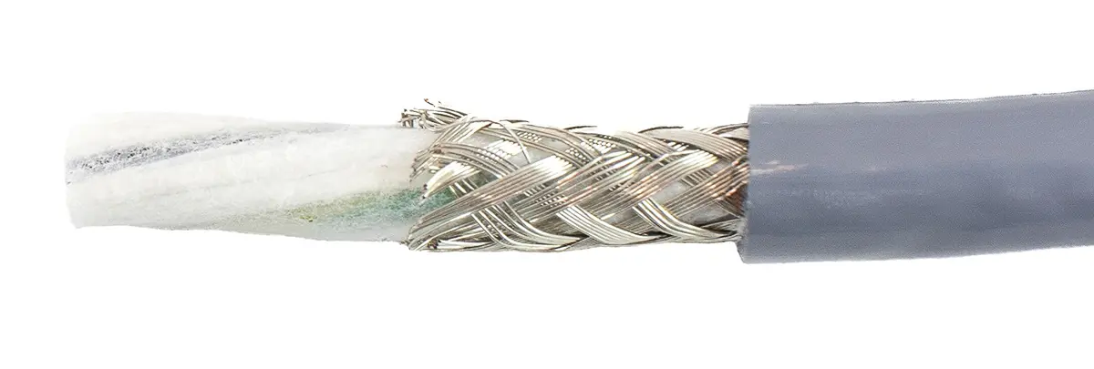 Alpha Wire ECO Steuerkabel, 3-adrig 2mm² 14 AWG Grau Geschirmt, 30 m, Modifizierter Polyphenylen-Ether