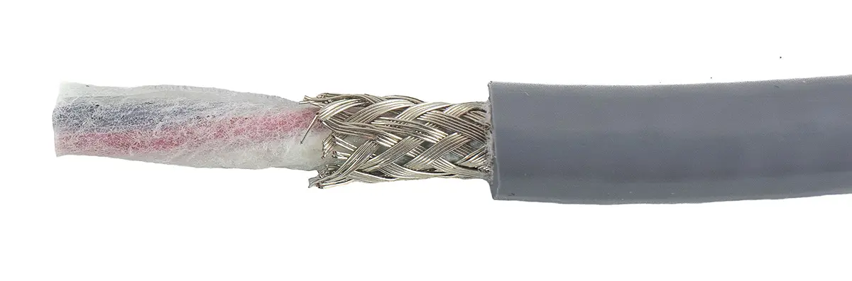 Alpha Wire ECO Steuerkabel, 4-adrig 3.33mm² 12 AWG Grau Geschirmt, 30 m, Modifizierter Polyphenylen-Ether