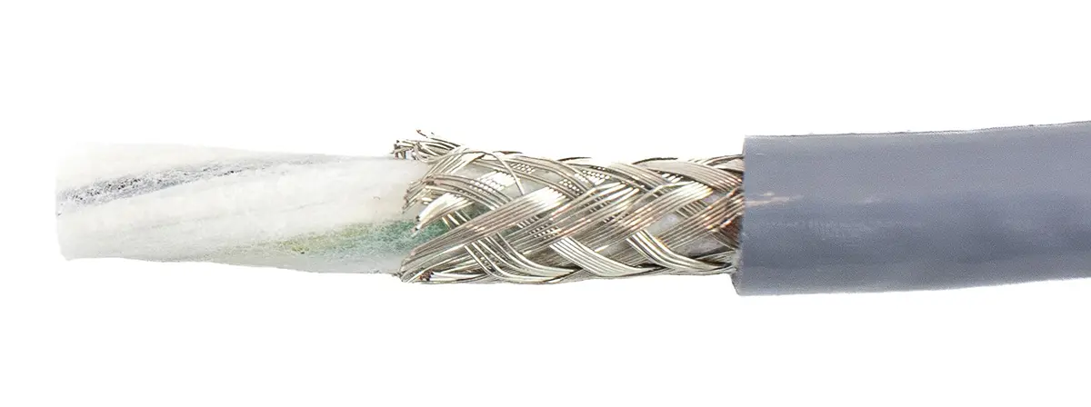 Alpha Wire Ecogen Ecoflex PUR Steuerkabel, 3-adrig 3.33mm² 12 AWG Grau Geschirmt, 30 m, Modifizierter Polyphenylen-Ether