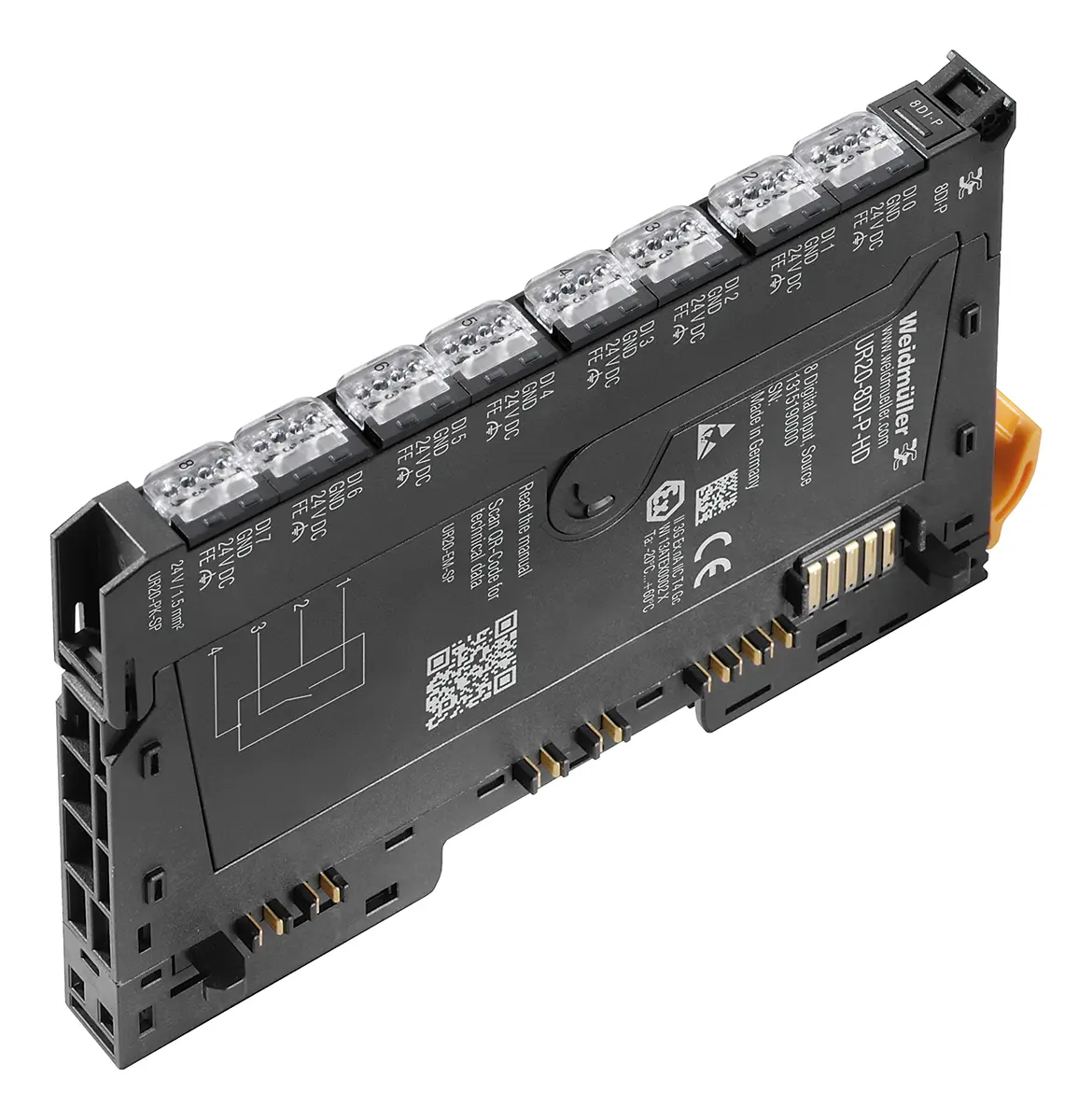 Produktfoto 1 von Weidmuller NX Remote I/O-Modul 8 x Digitale Spannung Eingang 24 V dc