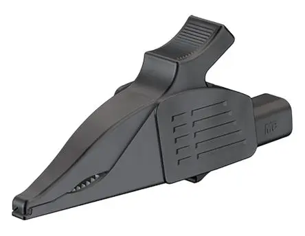 Produktfoto 1 von Staubli Messing 39.5 mm Krokodilklemme, Schwarz, 19A Thermoplastisches Elastomer Isoliert