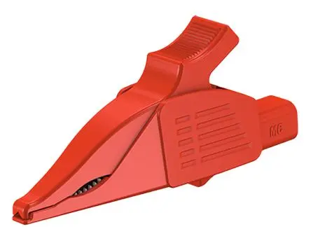 Produktfoto 1 von Staubli Messing 39.5 mm Krokodilklemme, Rot, 19A Thermoplastisches Elastomer Isoliert