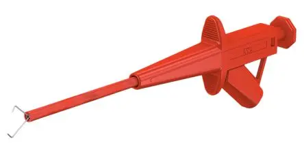 Produktfoto 1 von Staubli 4 mm Greifklemme Rot 4A, Edelstahl Spitze 10 mm, 1kV