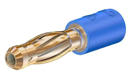 Produktfoto 1 von Staubli Prüfsteckverbinder-Adapter Blau Messing Gold 30 V ac, 60V dc