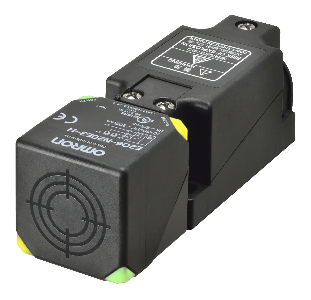 Omron E2Q6 Näherungssensor Induktiv, Kubisch 30 mm NPN 10 → 30 V dc / 20 mA NO+NC, IP67