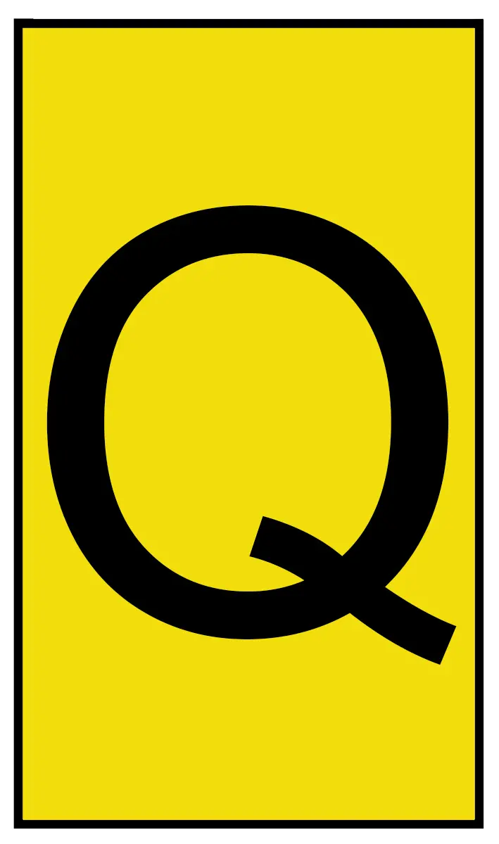 Produktfoto 1 von HellermannTyton Ovalgrip Kabelmarkierung Aufschiebbar, Beschriftung: Q, Schwarz Gelb, Ø 1.7 mm - 3.6 mm, 4 mm