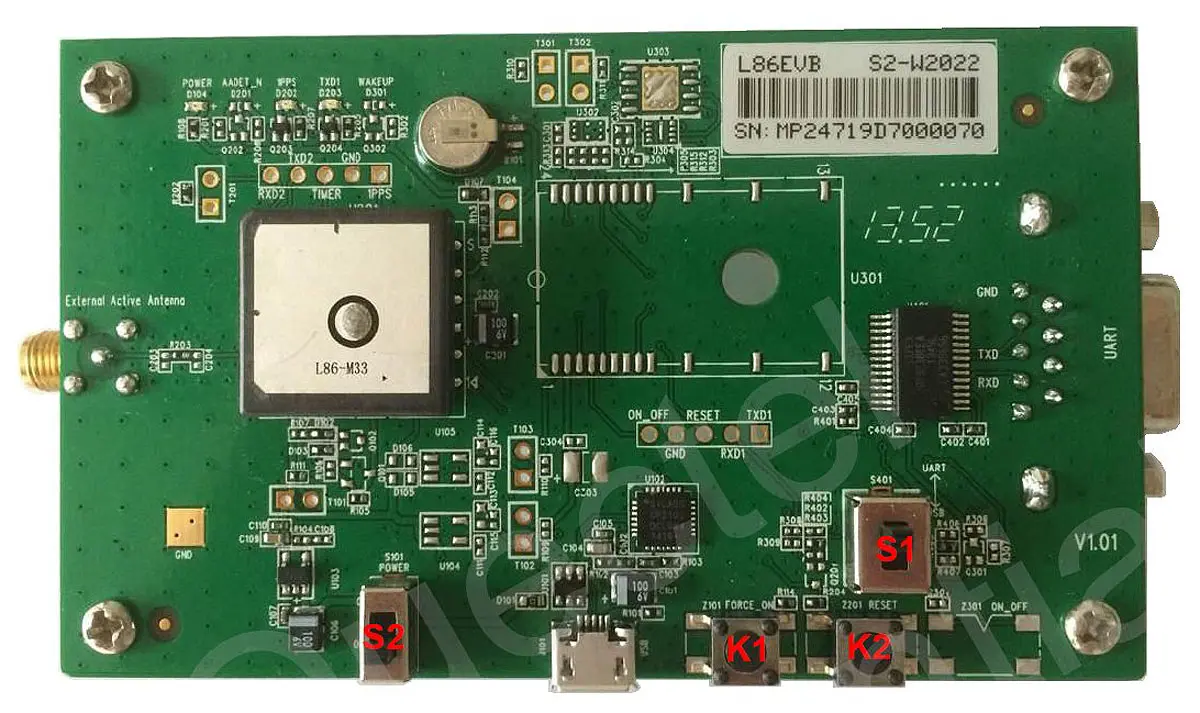 Produktfoto 1 von Quectel Entwicklungstool Kommunikation und Drahtlos, GLONASS (GNSS), GPS