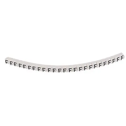Produktfoto 1 von HellermannTyton HGDC Kabelmarkierung Aufschiebbar, Beschriftung: F, Schwarz Weiß, Ø 2 mm - 5 mm, 3.5 mm
