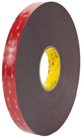 Produktfoto 1 von 3M 5952F VHB Acrylschaum Schaumstoff Klebeband doppelseitig, Schwarz, Stärke 1.1 mm, 25mm x 33 m, 49N/cm