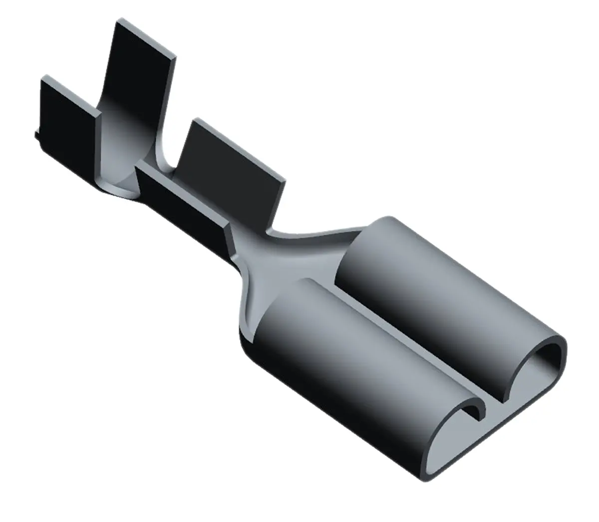 Produktfoto 1 von TE Connectivity FASTIN-FASTON .250 Flachsteckhülse, Schwarz, Unisoliert, 7.49 x 0.3 mm, Buchse, 22 AWG min, 18 AWG