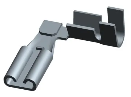 Produktfoto 1 von TE Connectivity FASTON .110 Flachsteckhülse, Schwarz, Unisoliert, 3.81 x 0.3 mm, Buchse, 22 AWG min, 18 AWG