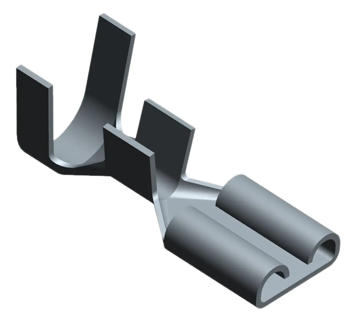 TE Connectivity FASTON .250 Flachsteckhülse, Schwarz, Unisoliert, 7.62 x 0.46 mm, Buchse, 16 AWG min, 12 AWG