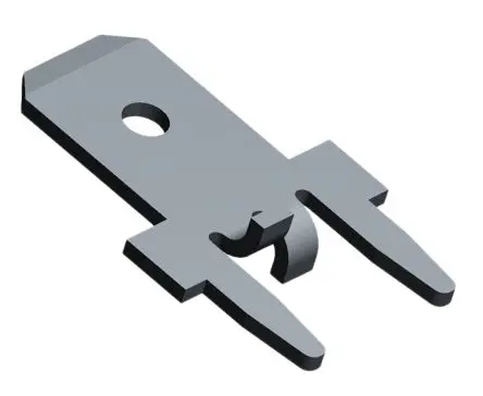 Produktfoto 1 von TE Connectivity FASTON .187 Flachsteckhülse, Schwarz, Unisoliert, 4.75 x 0.51 mm, Stecker