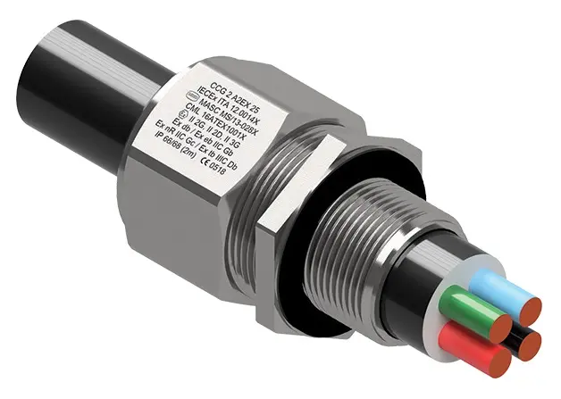 Moflash A2EX Kabelverschraubung, M20 Messing vernickelt Messing 11 mm/ 15 mm, IP68, IP66