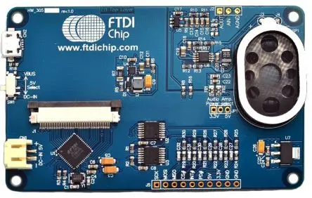 Produktfoto 1 von Bridgetek 5.0 Zoll Anzeigetafel, TFT-LCD Entwicklungsmodul FT810 Embedded Video Engine Kreditkarte (ohne Display) FT810