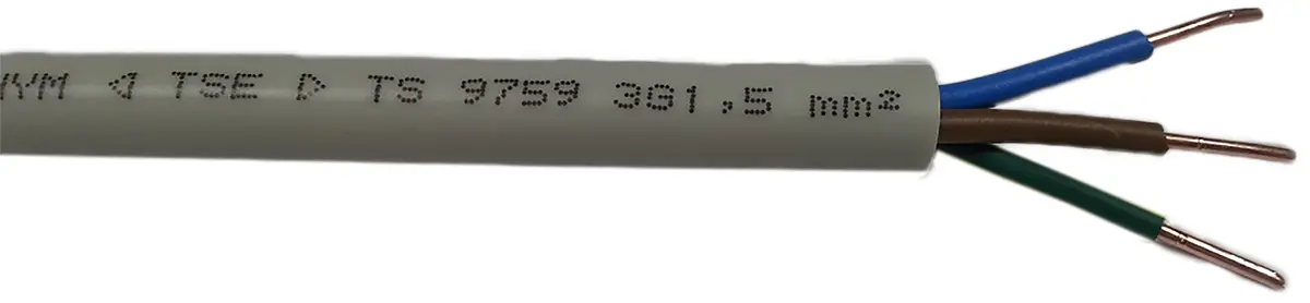 Produktfoto 1 von RS PRO Netzkabel, 3-adrig Grau /Ø 10 → 12 mm Außen-ø , 100 m 70 °C, 300 V, 500 V, Polyvinylchlorid