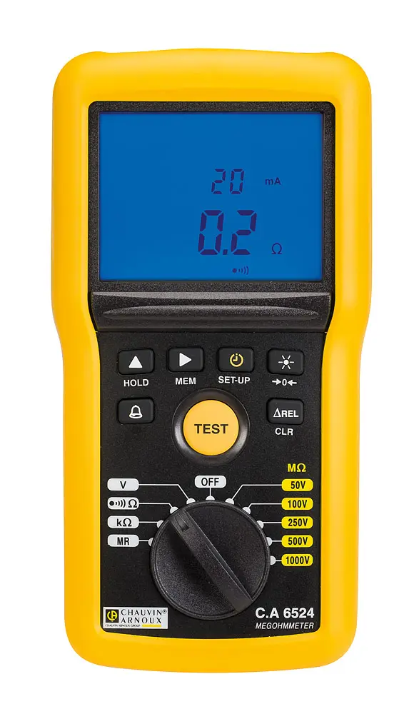 Produktfoto 1 von Chauvin Arnoux CA 6524 Isolationsprüfer 50 V, 200mA, 1000 V Isolations- & Durchgangsprüfgerät CAT IV