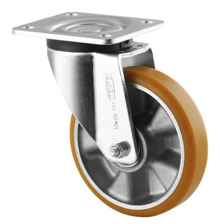 Produktfoto 1 von Tente Drehbar Rolle, Rad ø 125 mm, 300 kg, Ges H. 157 mm, Rad B. 40 mm, Polyurethan