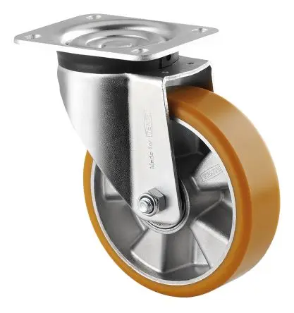 Produktfoto 1 von Tente Drehbar Rolle, Rad ø 160 mm, 600 kg, Ges H. 200 mm, Rad B. 50 mm, Polyurethan