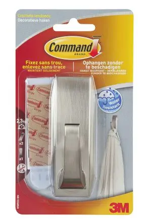 Produktfoto 1 von 3M Selbstklebender Haken Haken 1 pro Paket Stk Weiß Polyethylen 2.2 kg 55mm Command