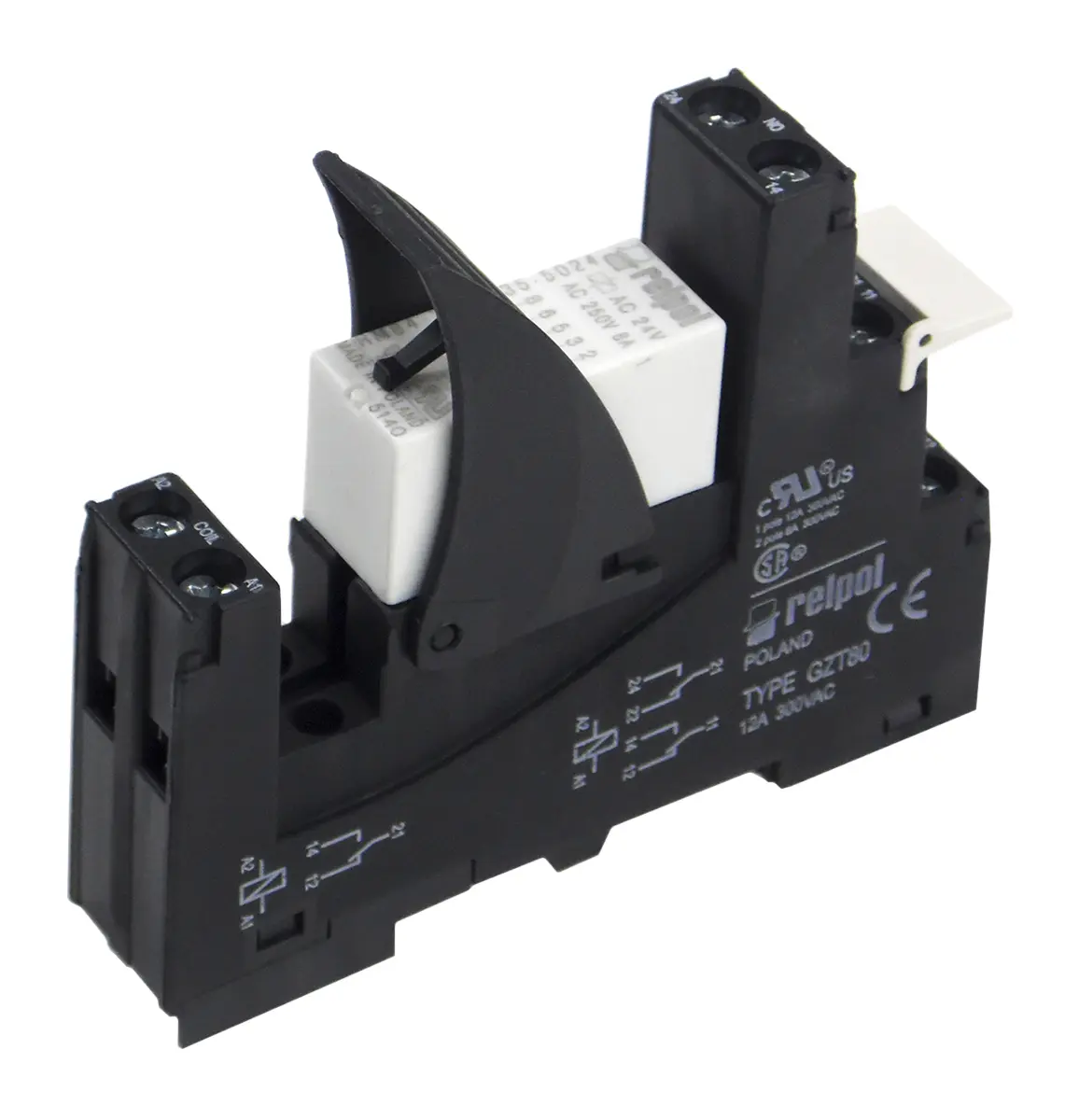 Produktfoto 1 von Relpol RM2 Interface Relais 24V ac, 1-poliger Umschalter DIN-Hutschiene