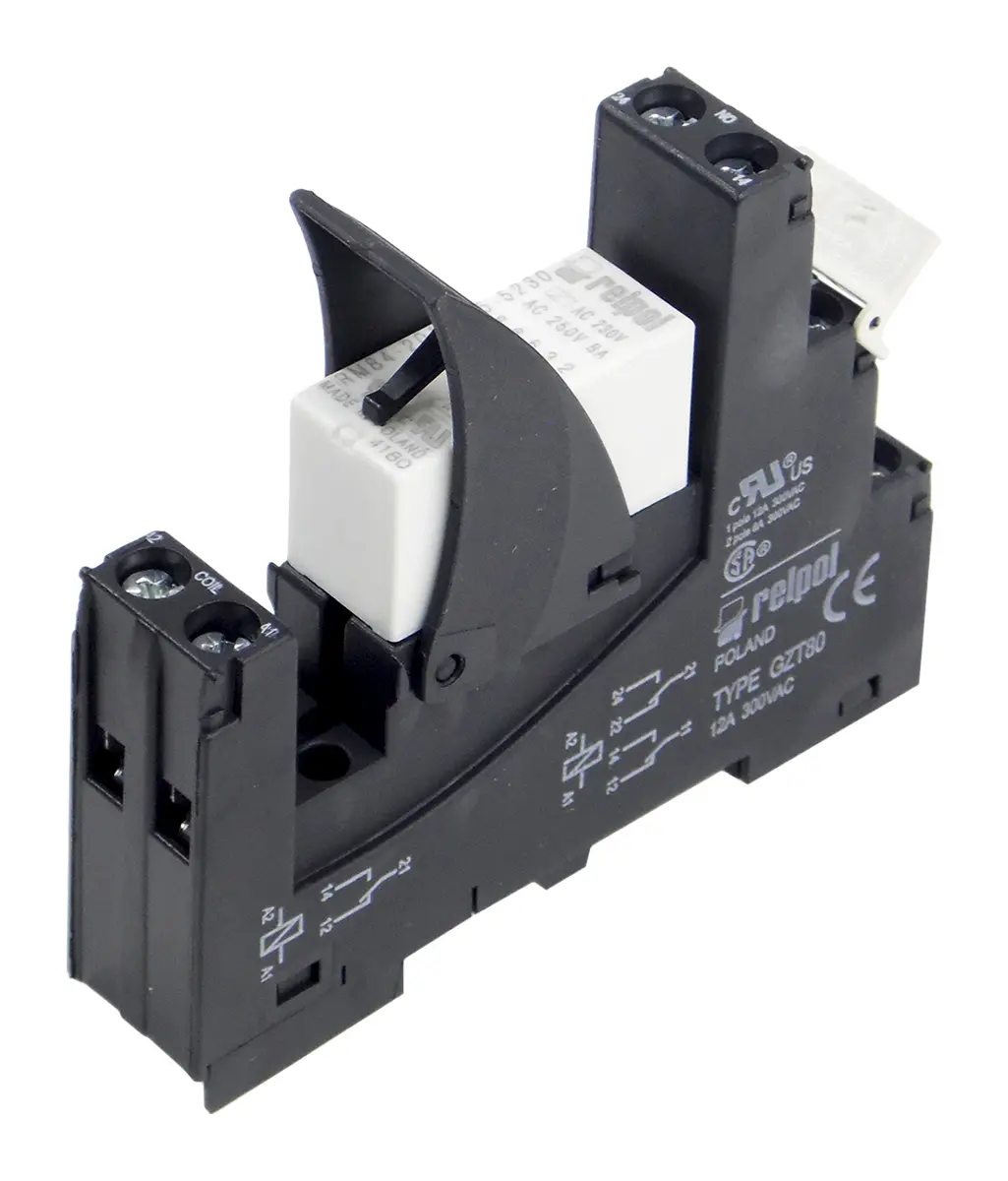 Produktfoto 1 von Relpol RM2 Interface Relais 230V ac, 2-poliger Umschalter DIN-Hutschiene