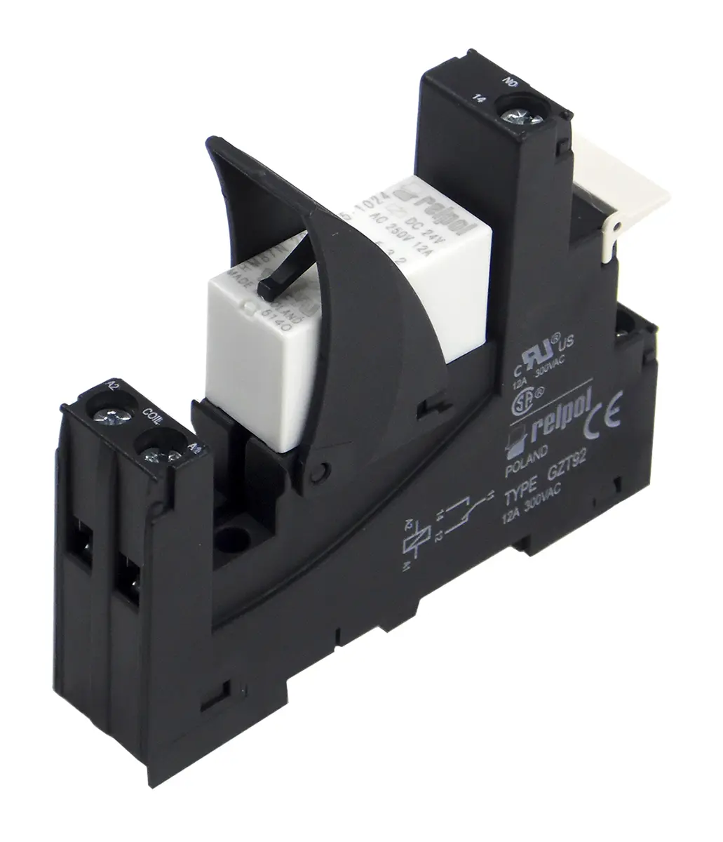 Produktfoto 1 von Relpol RM2 Interface Relais 24V, 1-poliger Umschalter DIN-Hutschiene