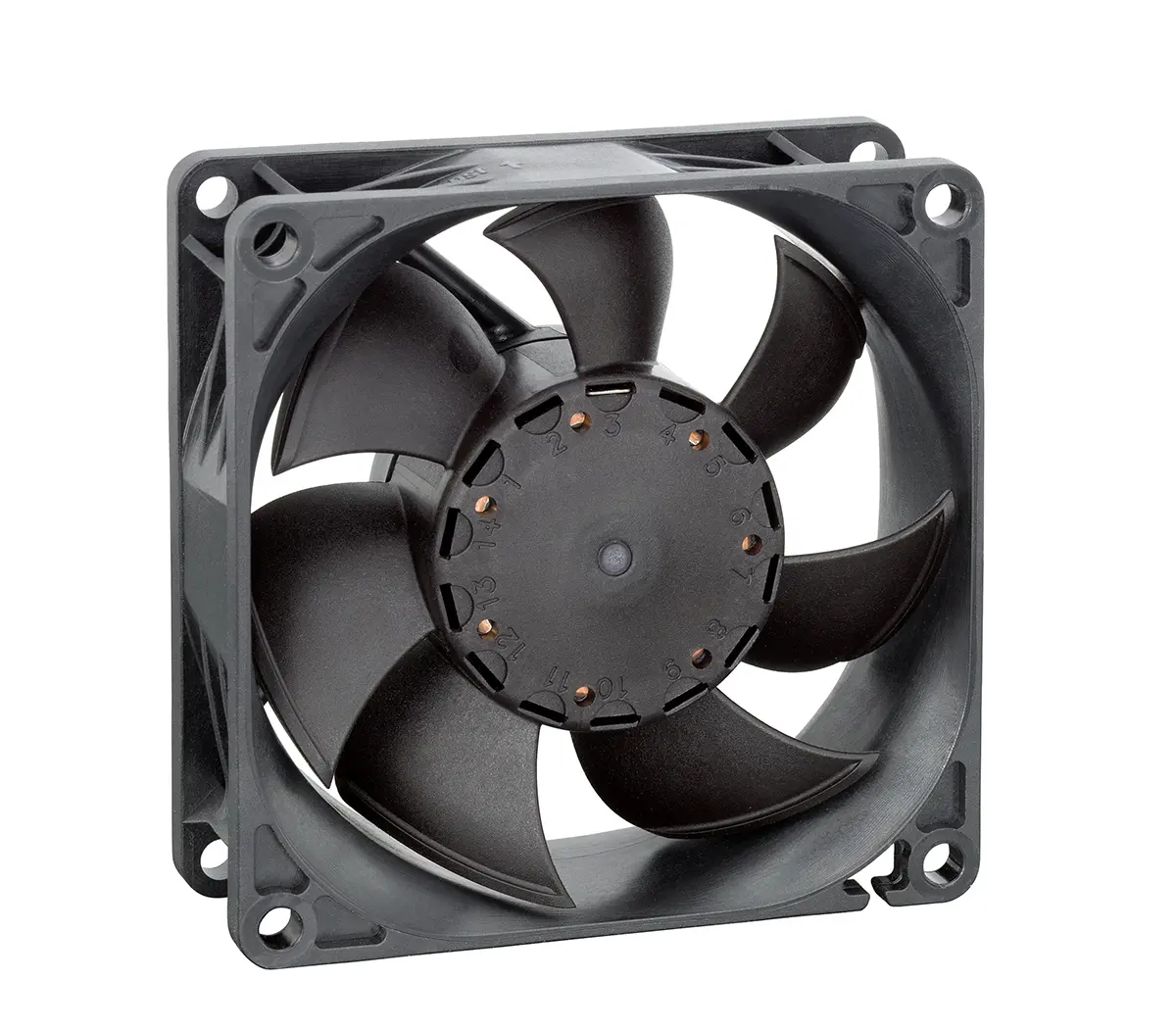 Produktfoto 1 von ebm-papst 8450 DC-Axiallüfter, Kugellager, 12 V dc / 6.8W, 80 x 80 x 25mm, 117m³/h