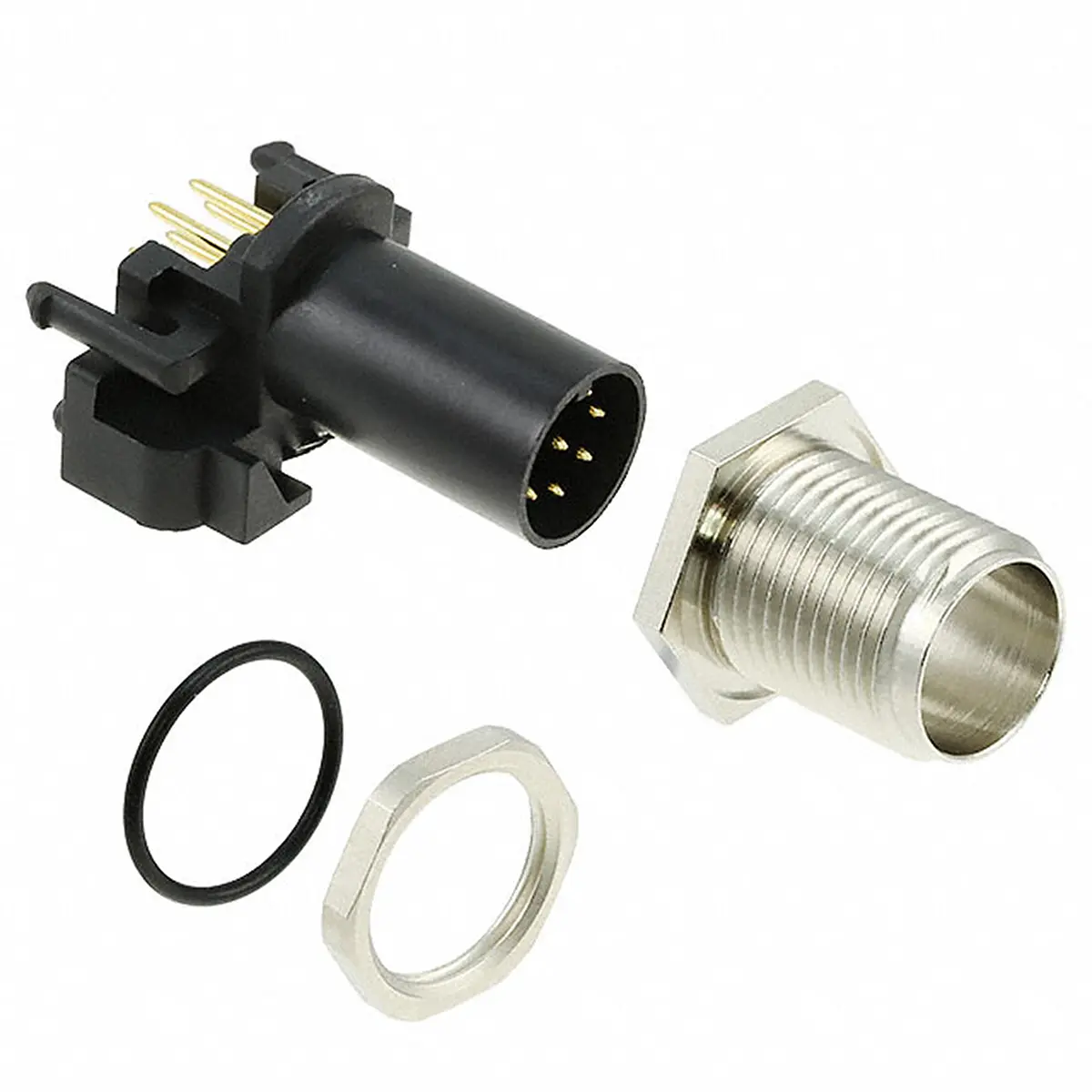 TE Connectivity M12 12 mm M12 Rundsteckverbinder Stecker 8-polig Stecker 2A Leiterplattenmontage IP68